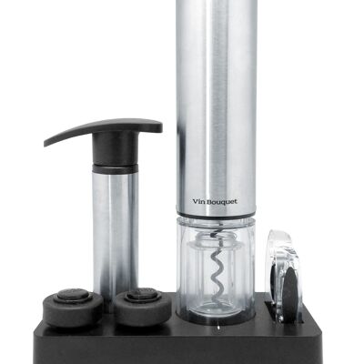 Corkscrew & Pump Wine Set, Stainless Steel, Deluxe with Vacuum Pump, Electric Corkscrew + Vacuum Pump