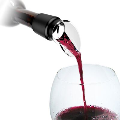 Wine Pourer Stopper, Automatic Closing and Drip Cut, Non-drip, Black and Garnet