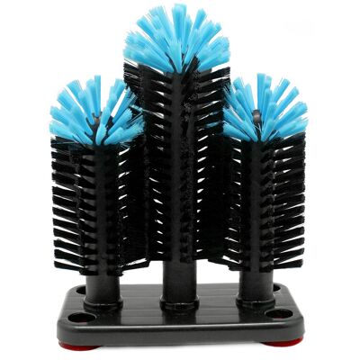 Triple glass cleaning brush