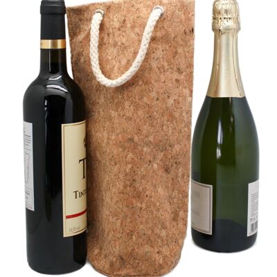 Sacchetto di sughero di presentazione per vino e liquori, valido per bottiglie di vino e champagne