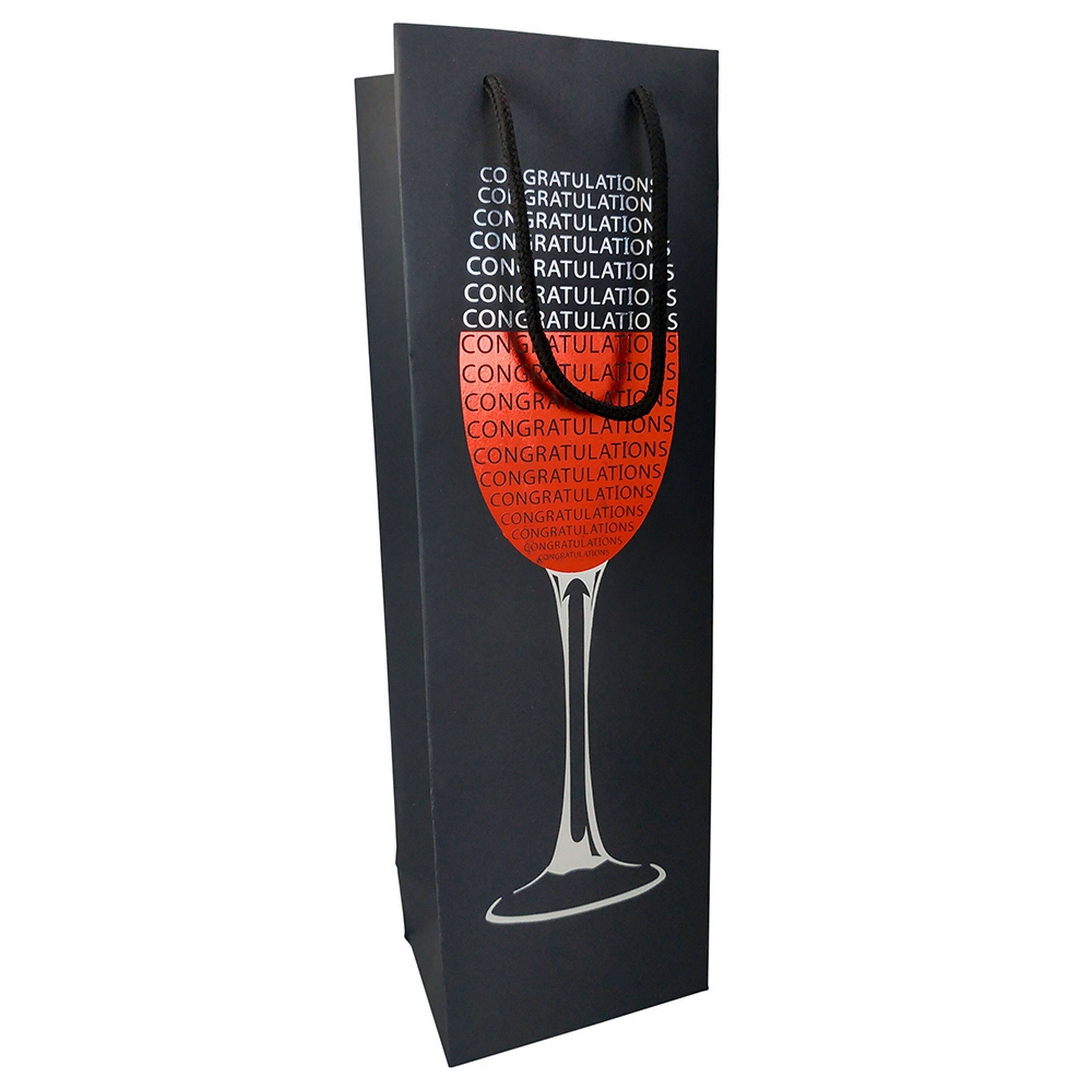 ""Herzlichen Glückwunsch"" Weinbeutel aus Papier"