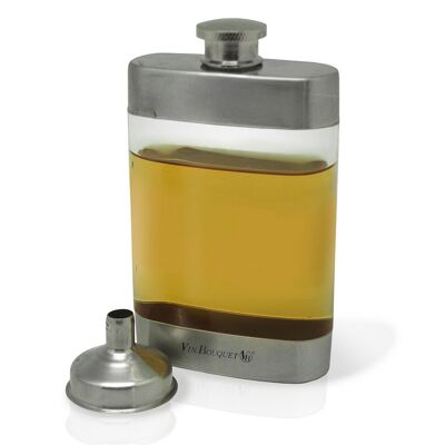Transparent Stainless Steel Flask with Funnel Included