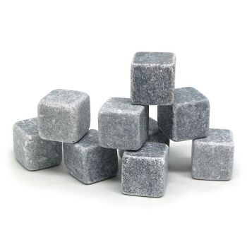 Cubes de stéatite / pierre de granit naturel, réutilisables, whisky, gin 6