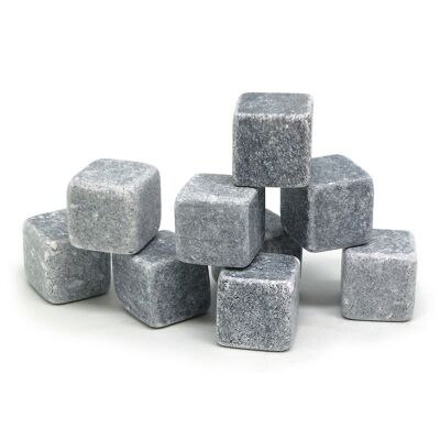 Cubes de stéatite / pierre de granit naturel, réutilisables, whisky, gin