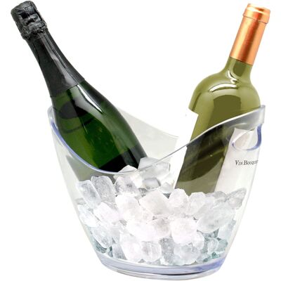 Ice bucket, bottle cooler with capacity for 2 bottles