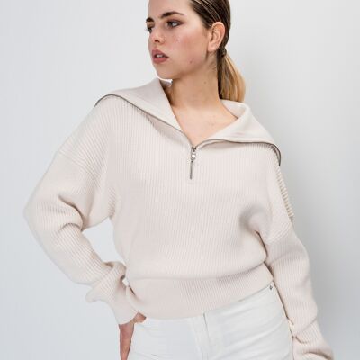 Knit Sweater with Zipper