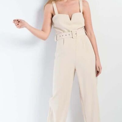 Beige Jumpsuit with Linu Belt