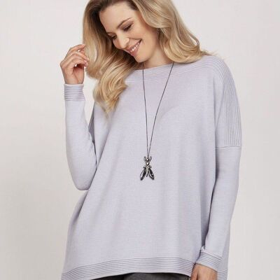 Jersey con cuello de canalé - Gris