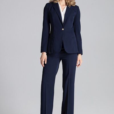 Slim Fit Trousers - 40 - Navy