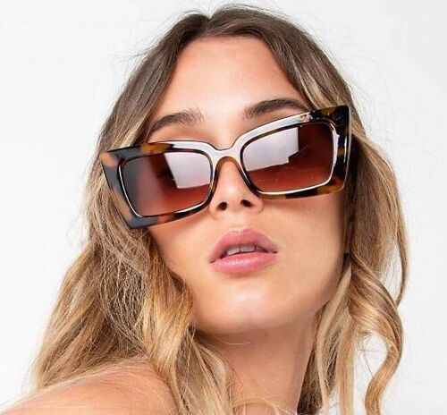 Rectangular Sunglasses - Brown