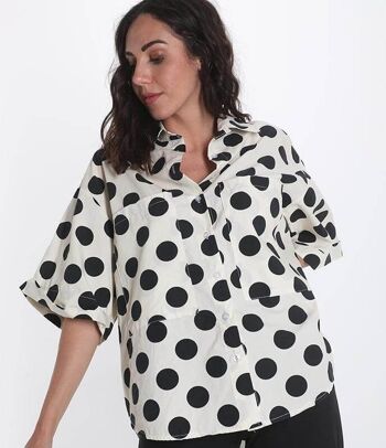 Chemise en coton à pois