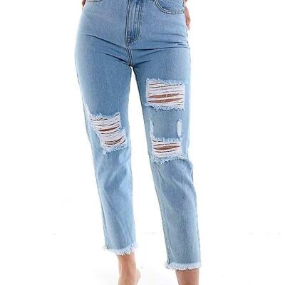 Jeans in denim strappato taglia L
