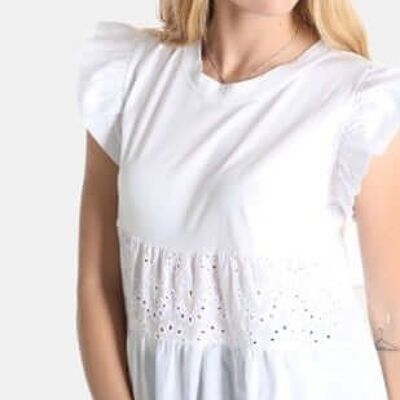 Top in pizzo di cotone - bianco