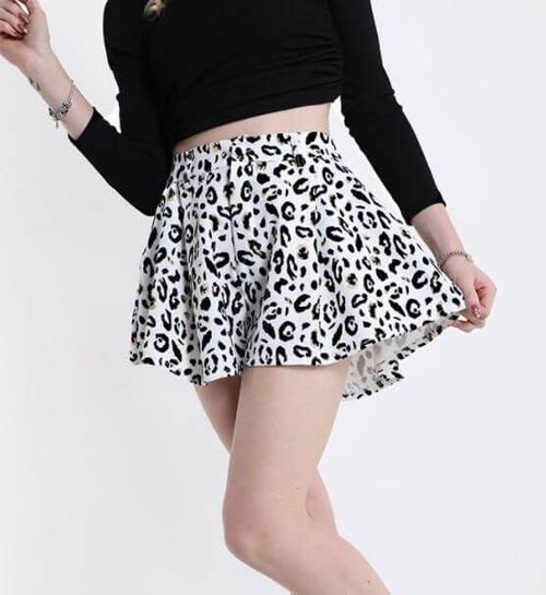 Animal Pattern Flare Shorts