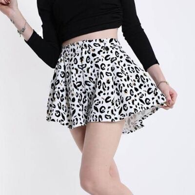 Animal Pattern Flare Shorts