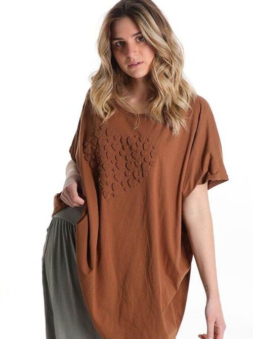 Organic cotton Oversized T-Shirt - brown