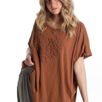 Camiseta oversize de algodón orgánico - marrón