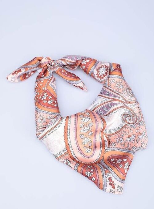 Paisley Pattern Neckscarf - Lightsalmon