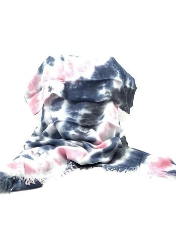 Echarpes Tie Dye en coton - Rose clair