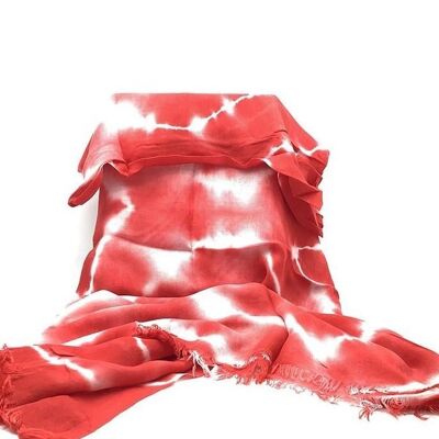 Tie Dye Cotton Scarves - Red