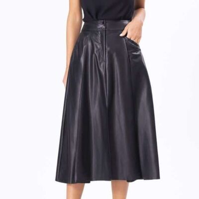 Jupe en Cuir Maxi Noir