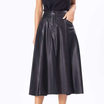 Leather Skirt Maxi Black