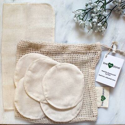 Love The Planet Muslin Cleansing Round and Cloth Set