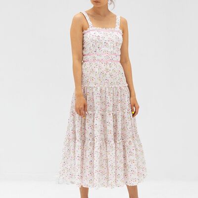 Vestido de algodón de verano - Estampado de flores mini