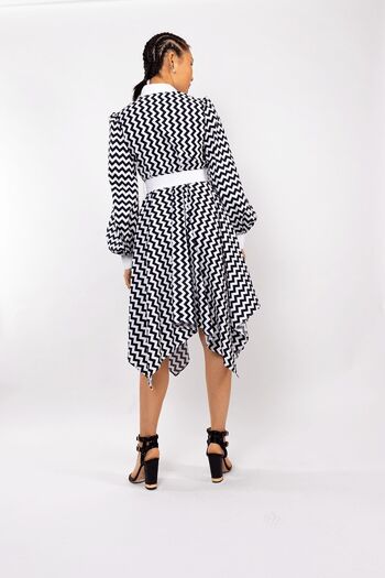 Robe chemise en coton à imprimé zigzag 4