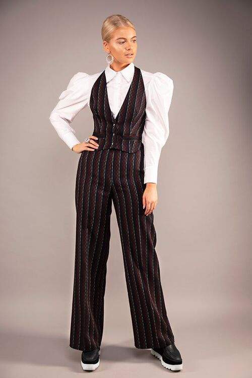 Stripe twill trousers