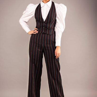Stripe twill trousers