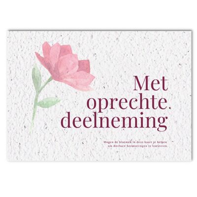 Condoleance groeikaart - Met oprechte deelneming