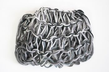 Foulard infini noir - gris - laine 4