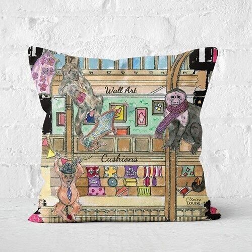 Monkeys In The City Cushion