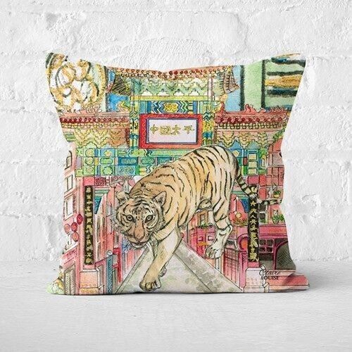 Tiger In The City Cushion