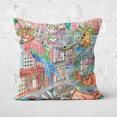 Parrots In The City Cushion