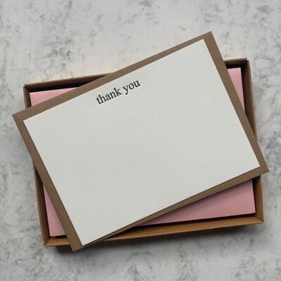 Letterpress printed “thank you” notecards - Boxed set of 8 cards and envelopes.
