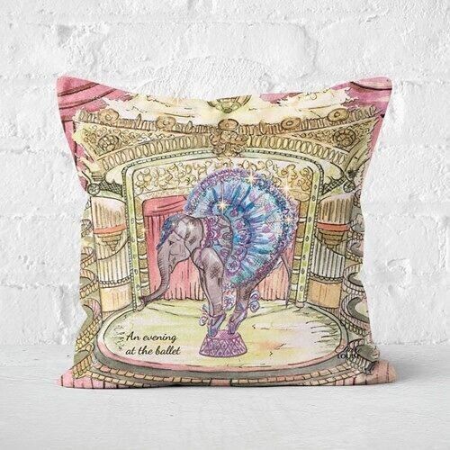 Elephant In The City Cushion