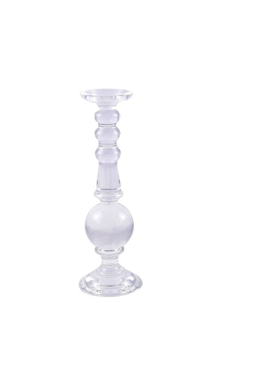 Bougeoir verre arrondi h.40cm