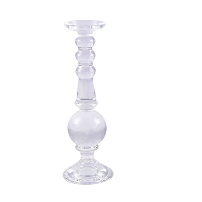 ROUND GLASS CANDLE HOLDER H. 40CM