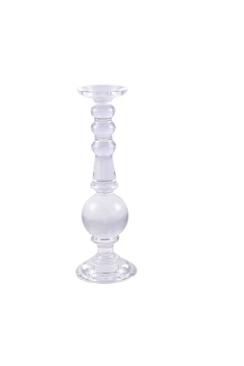 Bougeoir verre arrondi h.40cm 1