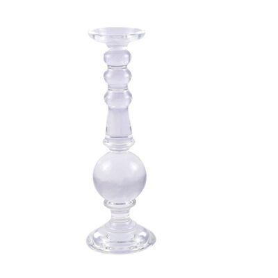 Bougeoir verre arrondi h.40cm