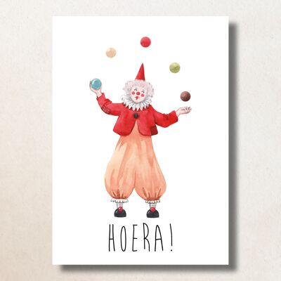Hoera Clown / A6 / Card
