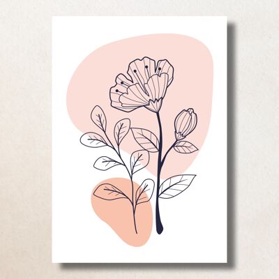 Pink Flowers / A6 / Card