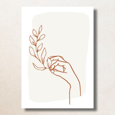 Holding flower / A6 / Card