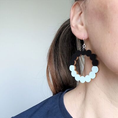 Isla Wooden Earrings Black/Pale Blue