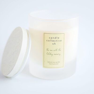Frosted Glass Jar Candle - Holiday Memories