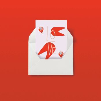 Love - Abstracts Red: Carte de mariage, anniversaire, carte d'amour, carte de Saint Valentin 1