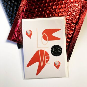 Love - Abstracts Red: Carte de mariage, anniversaire, carte d'amour, carte de Saint Valentin 2