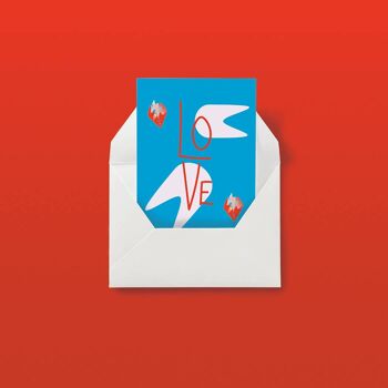 Love - Abstracts Blue: Carte de mariage, anniversaire, carte d'amour, carte de Saint Valentin 1